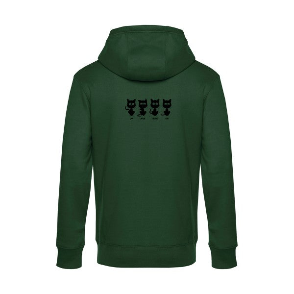 un-deux-trois-cat sweat shirt original Bottle Green flex Noir impression Dos