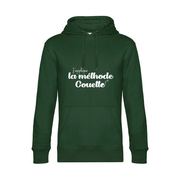 La-methode-Couette sweat shirt original Bottle Green flex Blanc impression Face