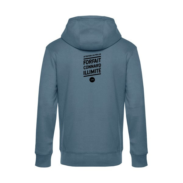 Forfait-connard-illimite sweat shirt original nordic blue flex Noir impression Dos