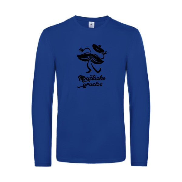 presqu spagnol - t shirt- manches- longues- original- humour- Royal Blue impression Face