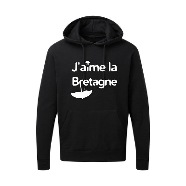 J'aime la Bretagne |Sweat  capuche humoristique Blanc 