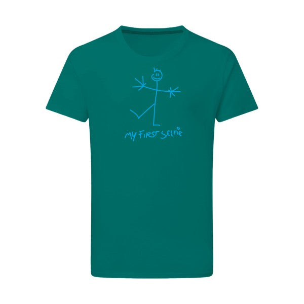 First Selfie - Flex bleu clair Tshirt original Emerald Green  2XL