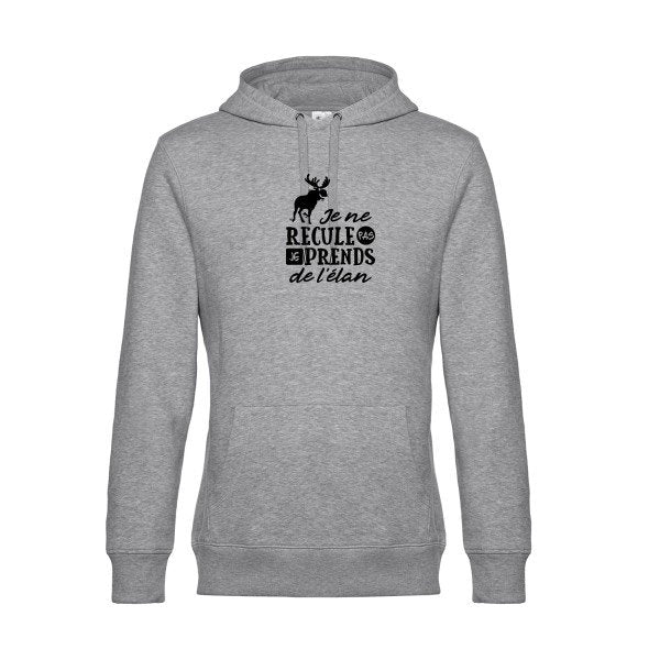 Prendre-de-l-elan sweat shirt original Heather Grey flex Noir impression Face