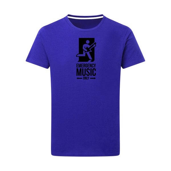 EMERGENCY noir -Flex noir sur T-shirt SG  Royal Blue  5XL