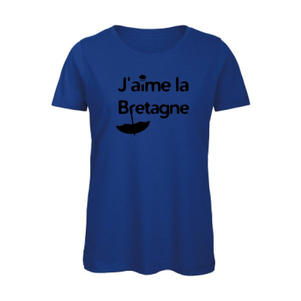 T shirt humour bio femme   femme bio|J'aime la Bretagne Noir 