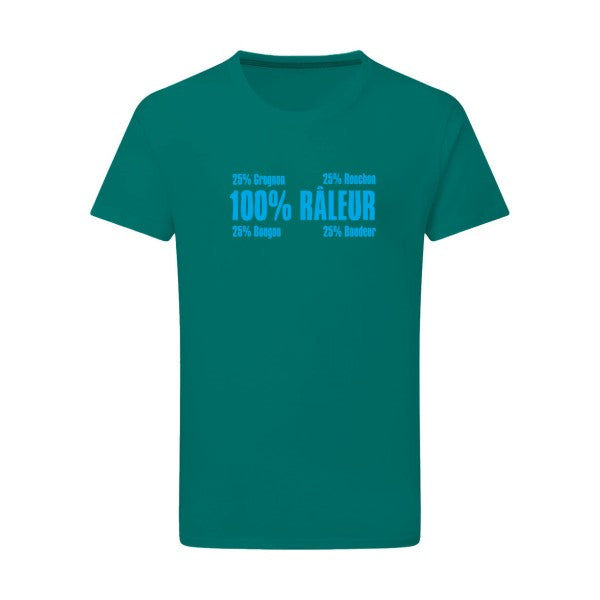 Râleur - Flex bleu clair Tshirt original Emerald Green  2XL