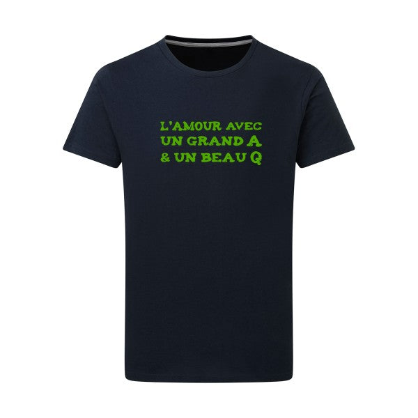 L'Amour avec un grand A et un beau Q ! - Flex Vert pomme Tshirt original Navy  5XL