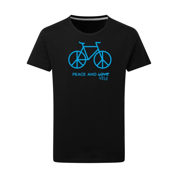 Peace and vélo - Flex bleu clair Tshirt original Dark Black  4XL