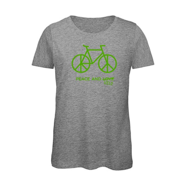 T shirt humour bio femme   femme bio|Peace and vÃ©lo Vert pomme 