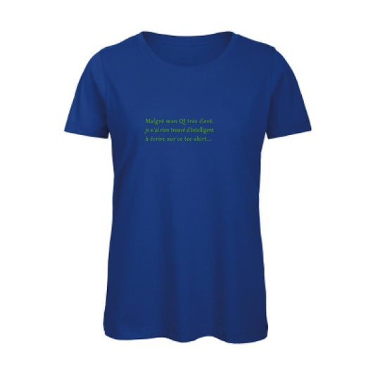 T shirt humour bio femme   femme bio|QI Vert pomme 