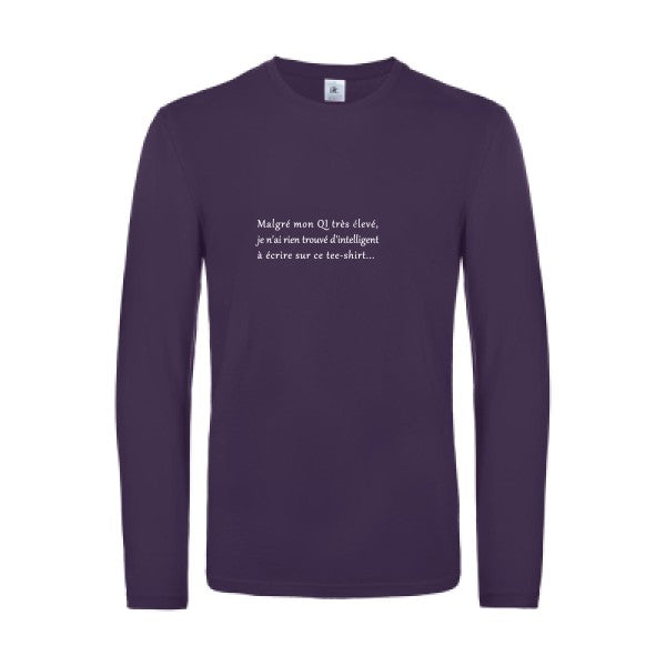 qi - t shirt- manches- longues- original- humour- Urban Purple impression Face