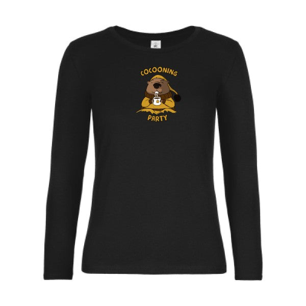 t-shirt lsl femme Cocooning-  Black flex 
