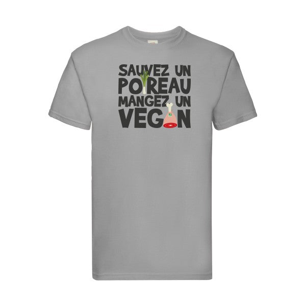 vegan/poireau Fruit of the loom 205 g/m² T-shirt/ zinc