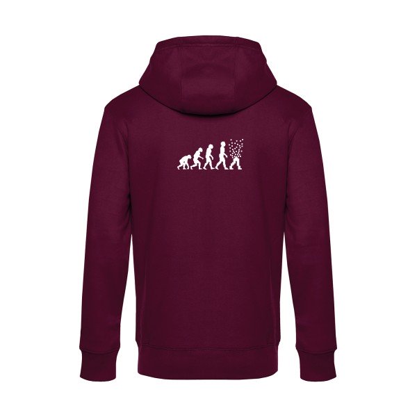 Evolution-numerique sweat shirt original Burgundy flex Blanc impression Dos