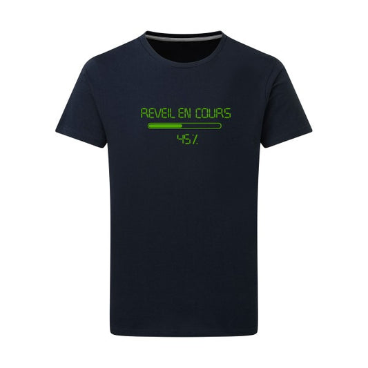 réveil en cours... loading... vert pomme -Flex vert pomme sur T-shirt SG  Navy  5XL