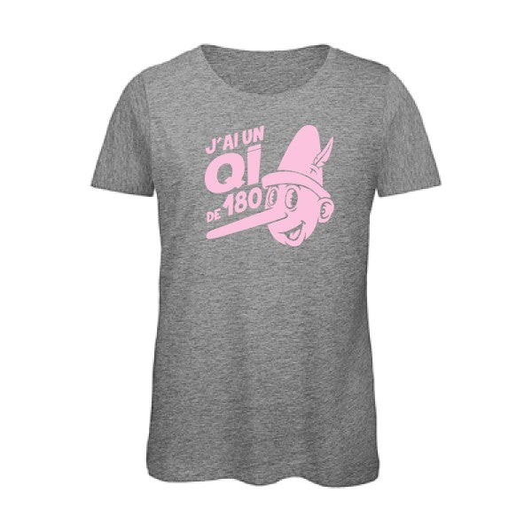 T shirt humour bio femme   femme bio|Quotient intellectuel Rose 