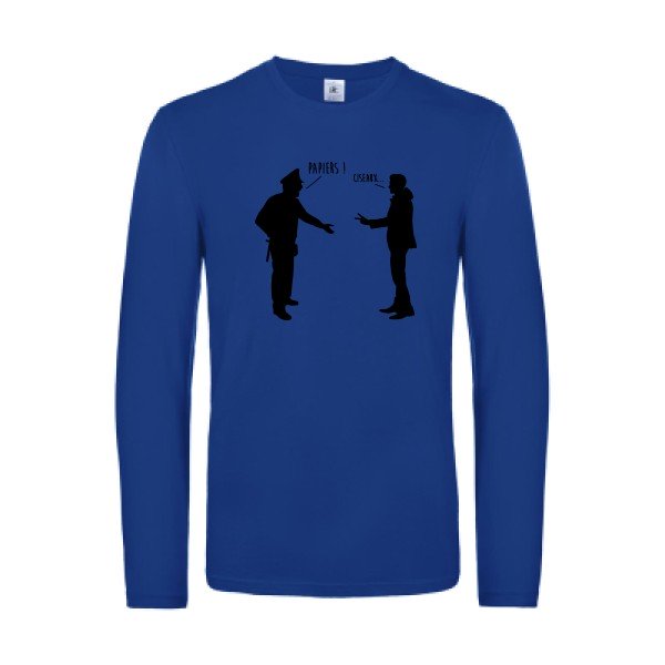 chifoumi - t shirt- manches- longues- original- humour- Royal Blue impression Face