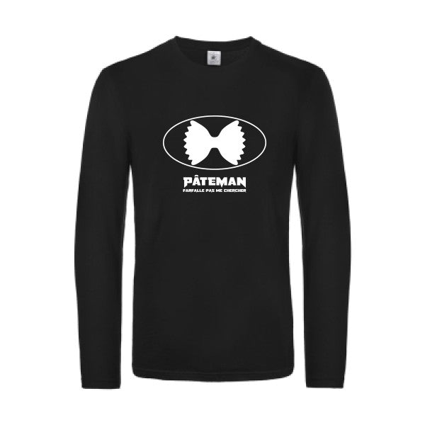 pateman - t shirt- manches- longues- original- humour- Black impression Face