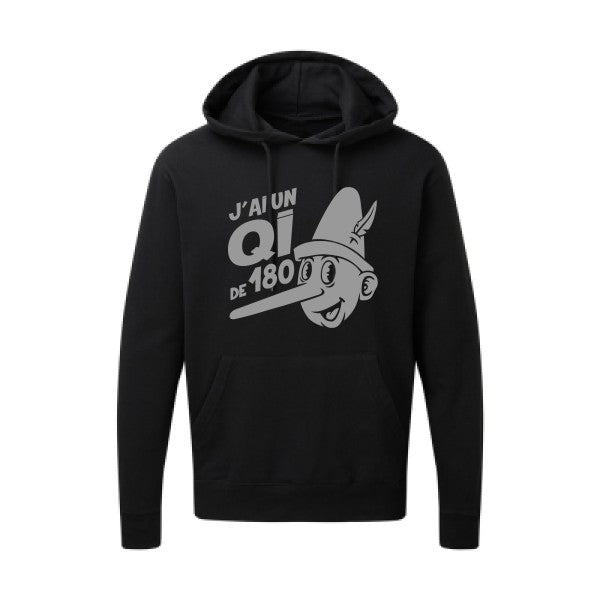 Quotient intellectuel |Sweat  capuche humoristique Gris 