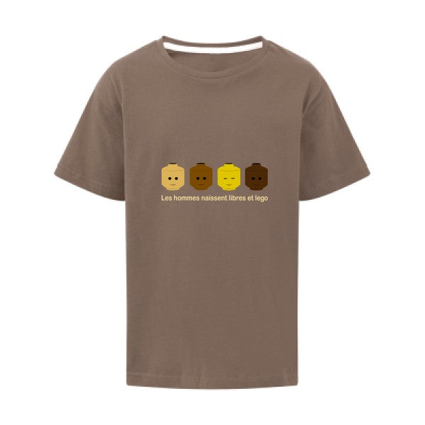 libre et légo SG - Kids T-shirt enfant Deep Taupe Taille 128 (7-8/L)