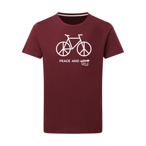 Peace and vélo - Flex Blanc Tshirt original Burgundy  2XL