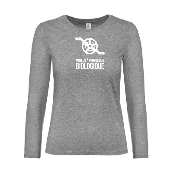 t-shirt lsl femme Cyclisme-&-ecologie Sport Grey flex blanc