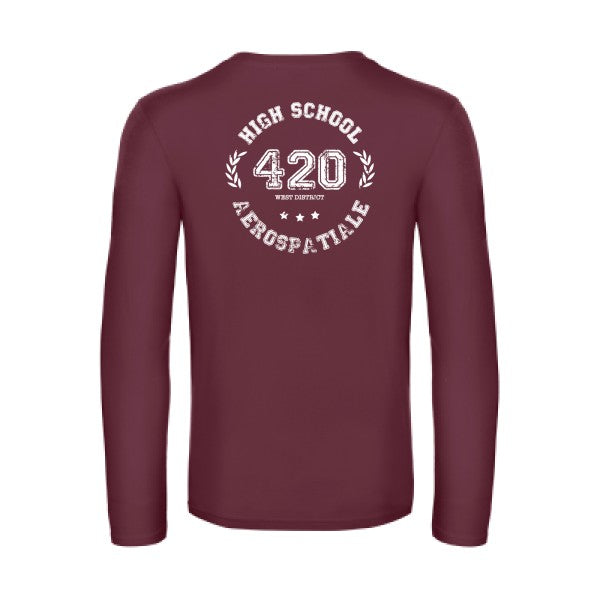 very high school - t shirt- manches- longues- original- humour- Burgundy impression Dos