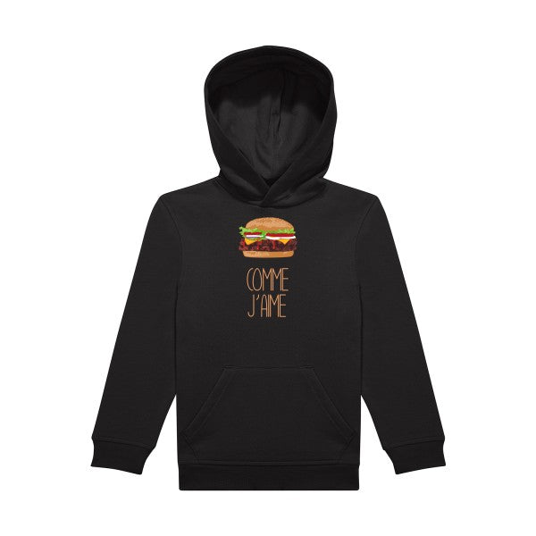 sweat capuche enfant Black Comme-j-aime