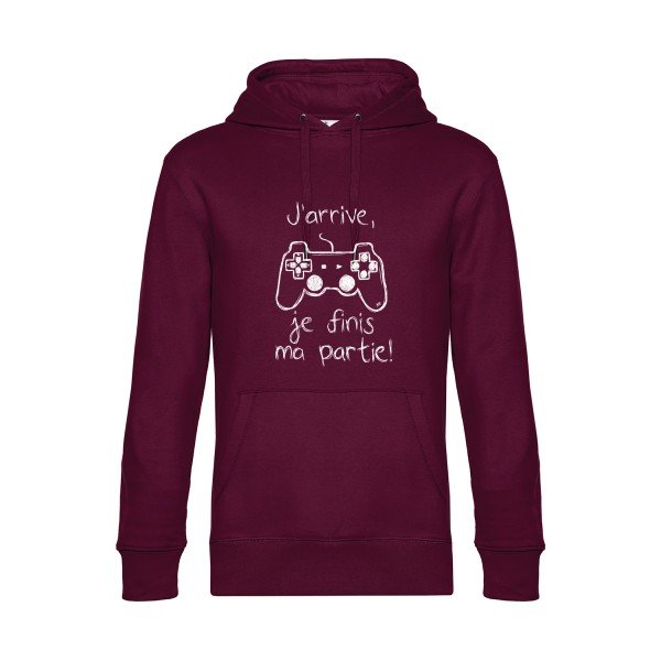 J-arrive.- Sweat à capuche original Burgundy - RueDuTeeshirt