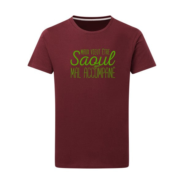 Maux vieut être Saoul vert pomme -Flex vert pomme sur T-shirt SG  Burgundy  2XL