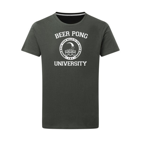 Beer Pong Blanc -Flex Blanc sur T-shirt SG  Charcoal  5XL