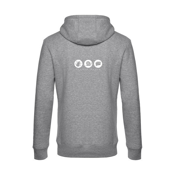 French-touch sweat shirt original Heather Grey flex Blanc impression Dos