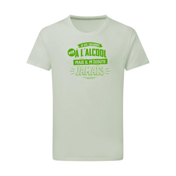 Non à l'alcool  - Flex Vert pomme Tshirt original Pastel Macchiato  2XL