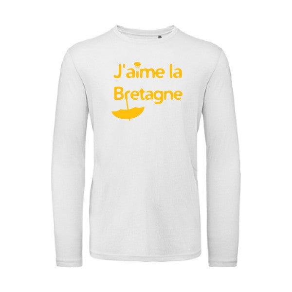 J'aime la Bretagne jaune Or |T-shirt bio manches longues