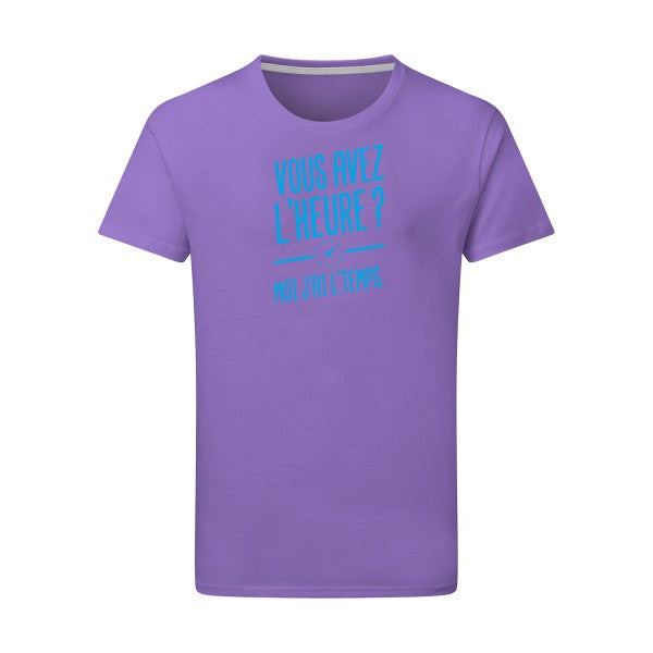 Vous avez l'heure? Moi j'ai l'temps. - Flex bleu clair Tshirt original Aster Purple  2XL