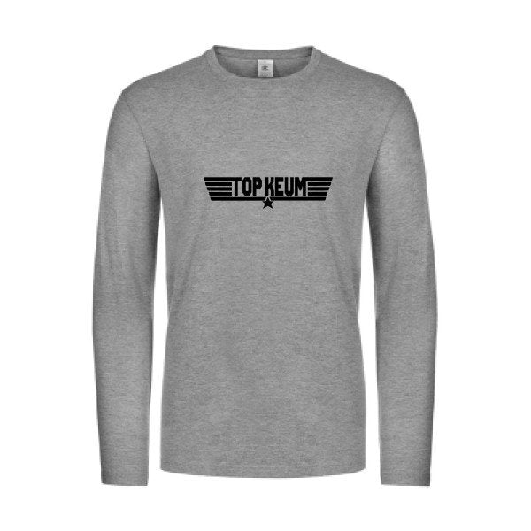 top keum - t shirt- manches- longues- original- humour- Sport Grey impression Face