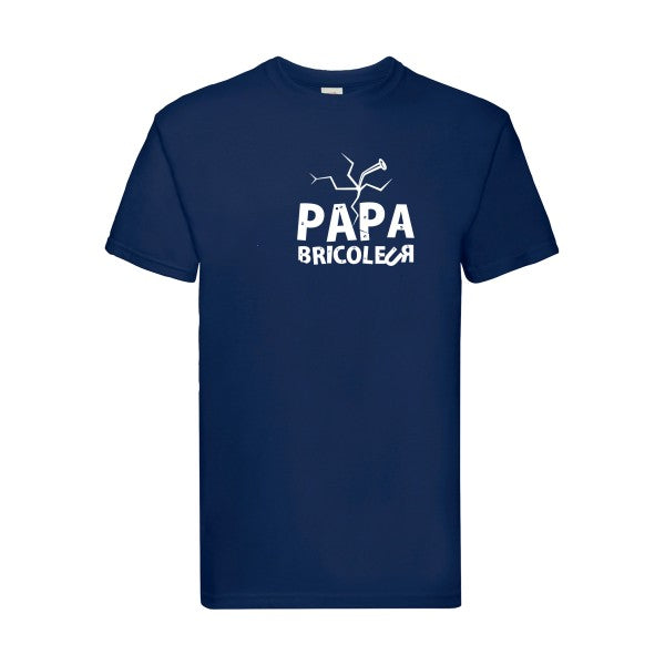 T-shirt|Papa bricoleur |flex Blanc| Fruit of the loom 205 g 