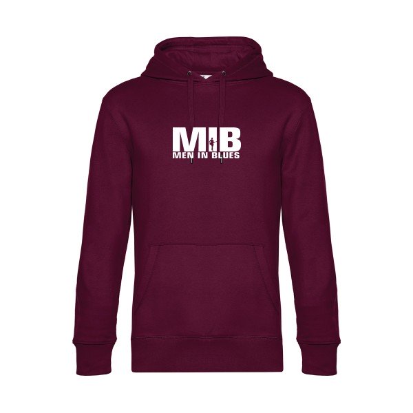 Men-in-blues sweat shirt original Burgundy flex Blanc impression Face