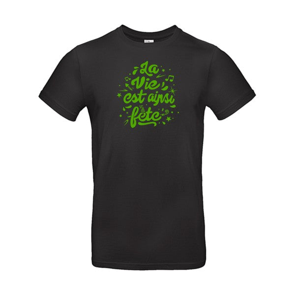 La vie est ainsi fête Flex Vert pomme |E190 T-shirt|Black||5XL