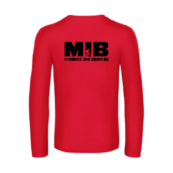 men in bike - t shirt- manches- longues- original- humour- Red impression Dos
