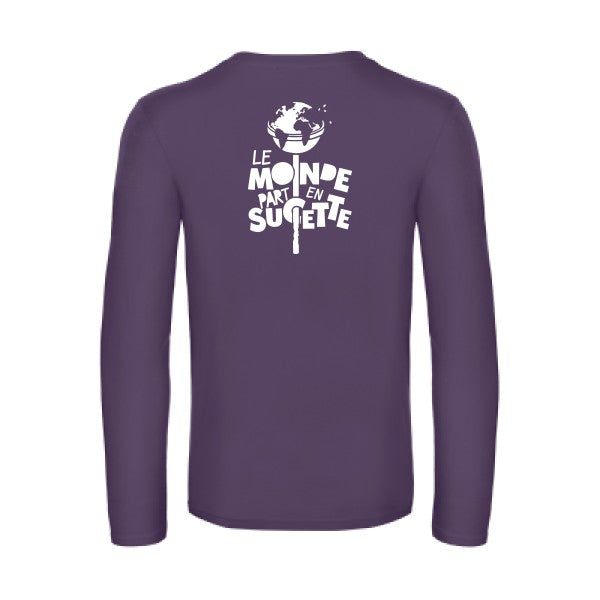 le monde part en sucette - t shirt- manches- longues- original- humour- Urban Purple impression Dos