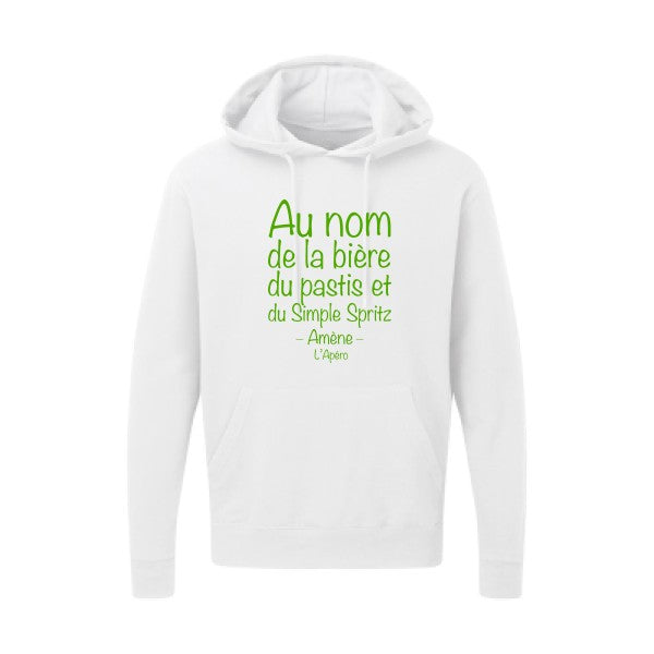 prière de l'apéro Vert pomme |Sweat capuche imprimé homme