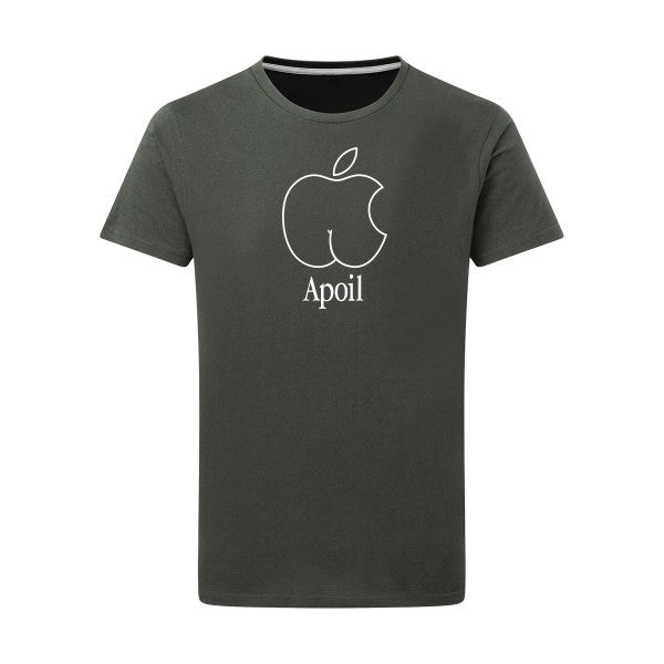 Apoil Blanc -Flex Blanc sur T-shirt SG  Charcoal  5XL