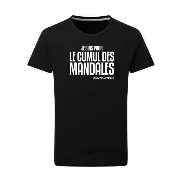 Cumul des Mandales -Flex Blanc sur T-shirt SG  Dark Black  4XL