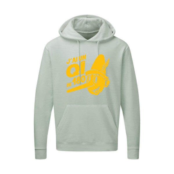 Quotient intellectuel |Sweat  capuche humoristique jaune Or 