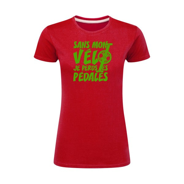 Sans mon vélo, je perds les pédales ! | Vert pomme |T shirt original femme|SG