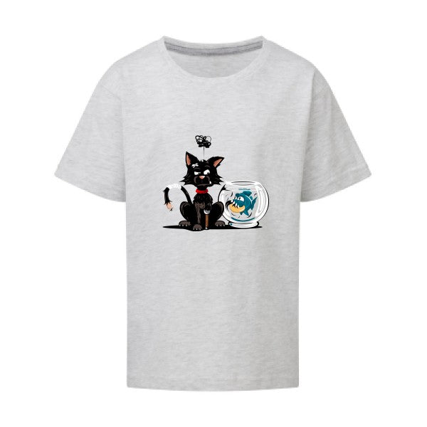 Le piranha et le chat SG - Kids T-shirt enfant Ash Grey Taille 152 (11-12/2XL)