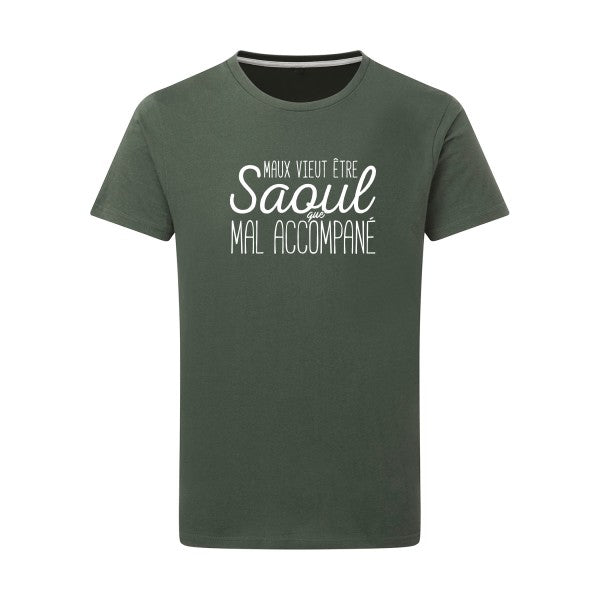 Maux vieut être Saoul Blanc -Flex Blanc sur T-shirt SG  Thyme  2XL