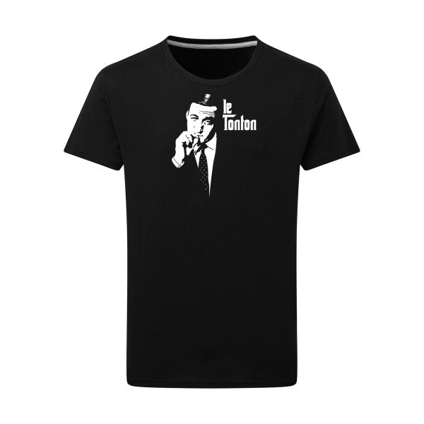 Le Tonton Blanc -Flex Blanc sur T-shirt SG  Dark Black  4XL