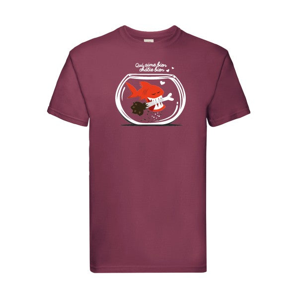 Qui aime bien châtie bien.. Fruit of the loom 205 g/m² T-shirt/ bordeaux